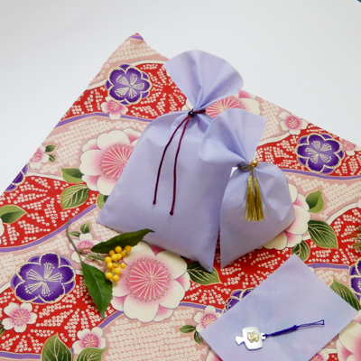 ライトパープル　藤　薄紫　すみれ　和　寺　神社　ラッピング　平袋