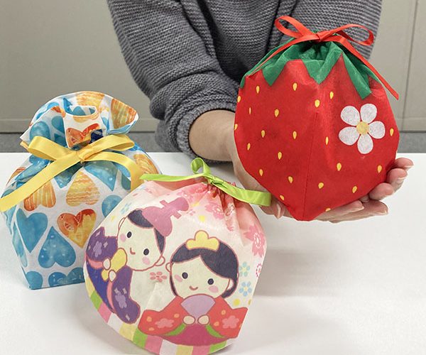 ラッピング　春　いちご　ハート　ひなまつり　リボン　可愛い　洋菓子　和菓子