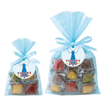 父の日タグの透明ラッピング例